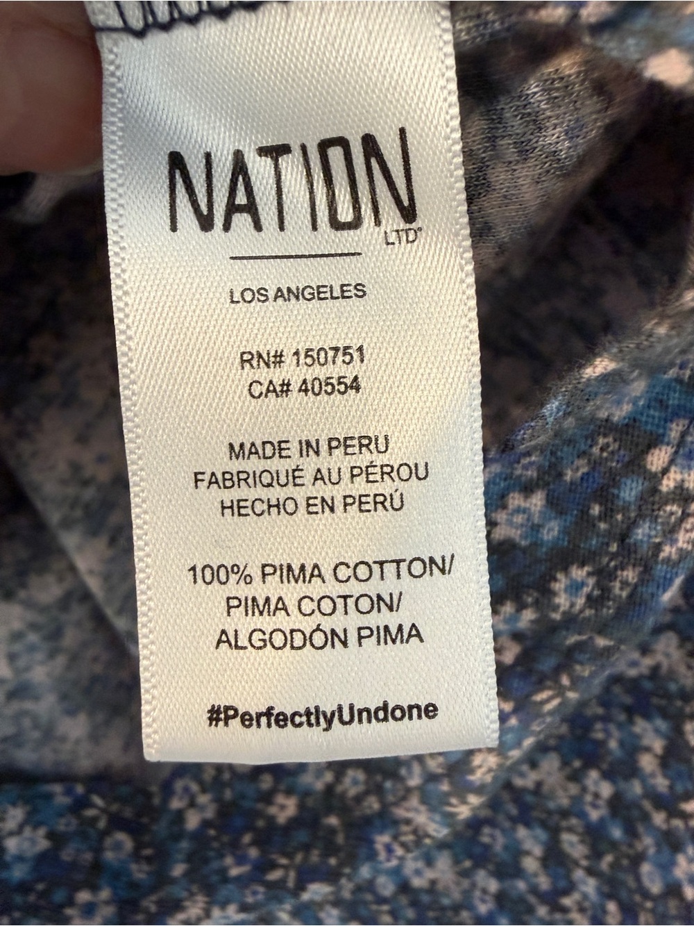 Nation Ltd Loren Puffed Sleeve Wildflower Print Pima Cotton Tee Size M - Picture 5 of 8